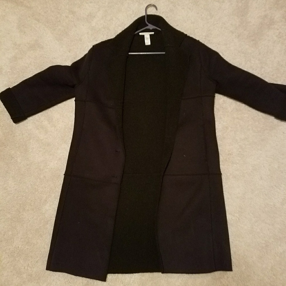 sherpa classic open dress coat